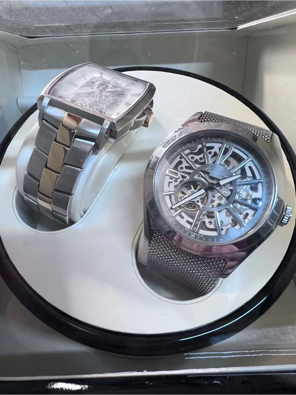 Keneth Cole Automatic Silver Skeleton Stainless Steel Watch x 2 with a Winder